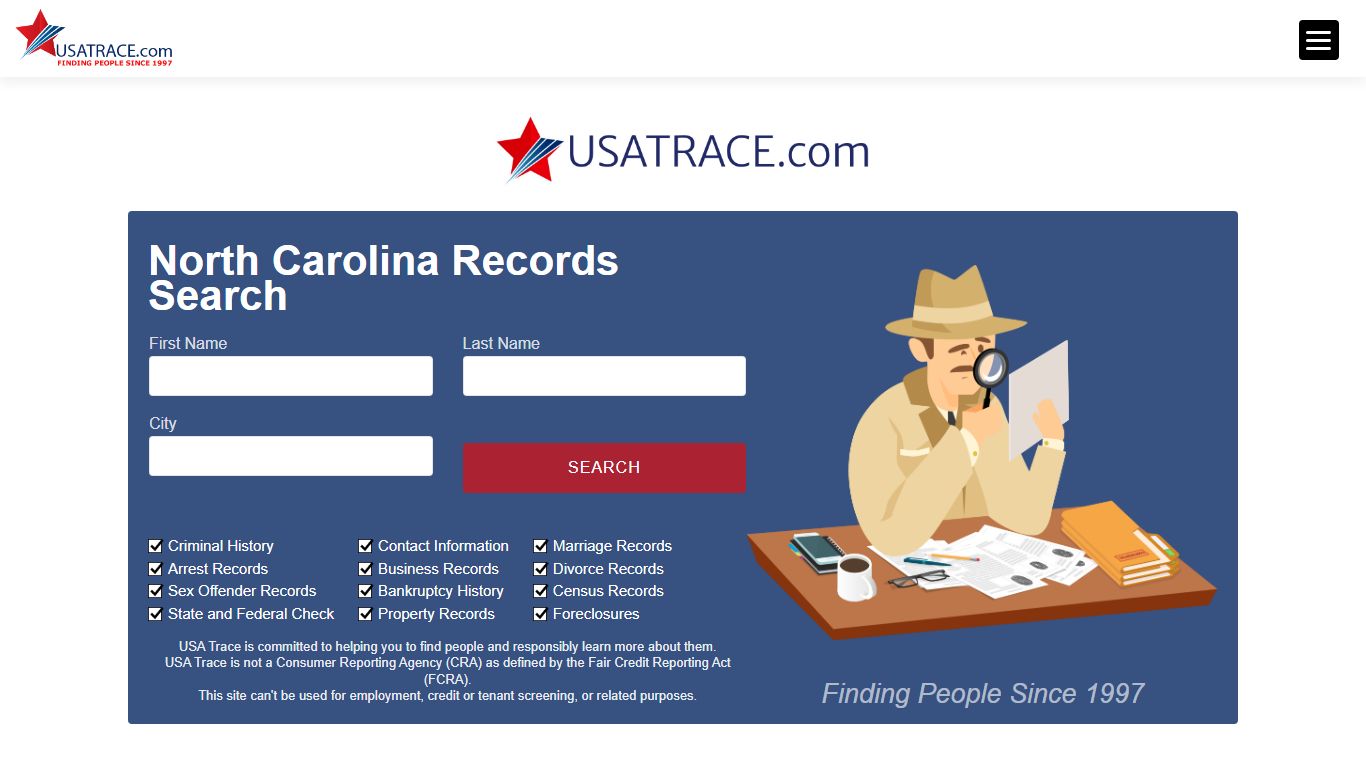 Free Background Check North Carolina - USATrace.com